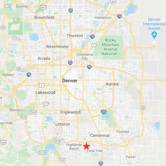 We are located in Highlands Ranch, CO